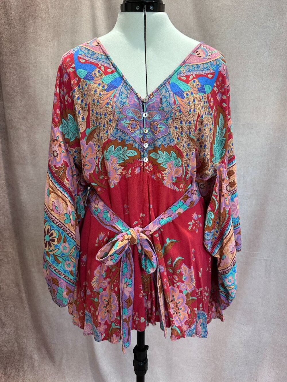Spell Lotus Ruby Kimono Romper, M